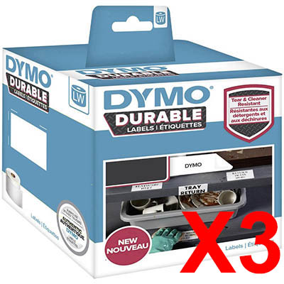 3 x Genuine Dymo LW Durable Shipping Labels 25mm x 25mm - 1700 Labels SD1933083 1933083
