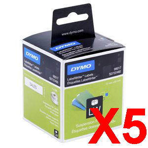 5 x Genuine Dymo LW Suspension File Labels 12mm x 50mm - 220 Labels SD99017 S0722460