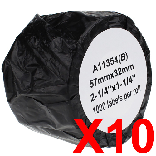 10 x Compatible Dymo LW Multi Purpose Labels 57mm x 32mm - 1000 Labels SD11354 S0722540