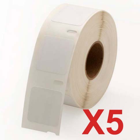 5 x Compatible Dymo LW Multi Purpose Square Labels 25mm x 25mm - 750 Labels SD30332 S0929120