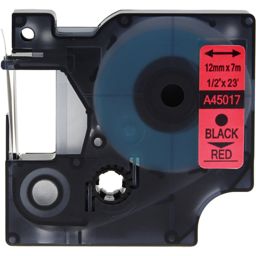 1 x Compatible Dymo D1 Label Tape 12mm Black on Red 45017 - 7 metres