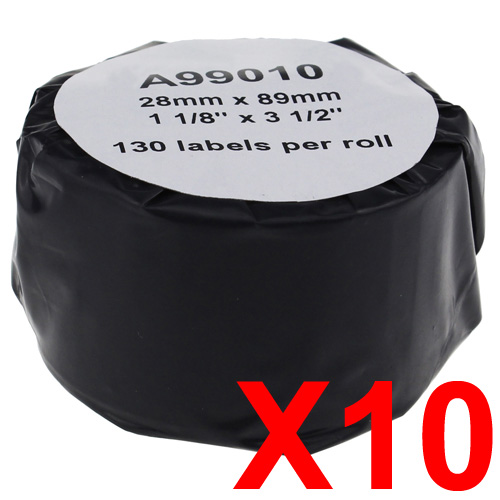10 x Compatible Dymo LW Address Labels 28mm x 89mm - 130 Labels SD99010 S0722370