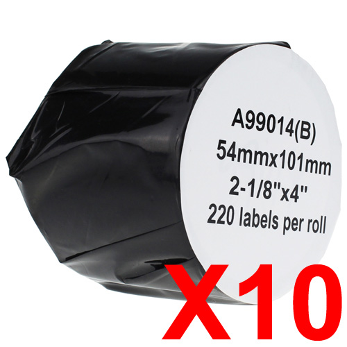 10 x Compatible Dymo LW Shipping Labels 54mm x 101mm - 220 Labels SD99014 S0722430