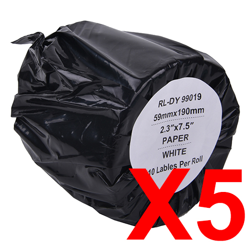 5 x Compatible Dymo LW Large Lever Archive File Labels 59mm x 190mm - 110 Labels SD99019 S0722480