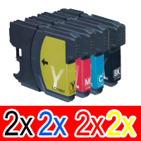 8 Pack Compatible Brother LC-133 Ink Cartridge Set (2BK,2C,2M,2Y)