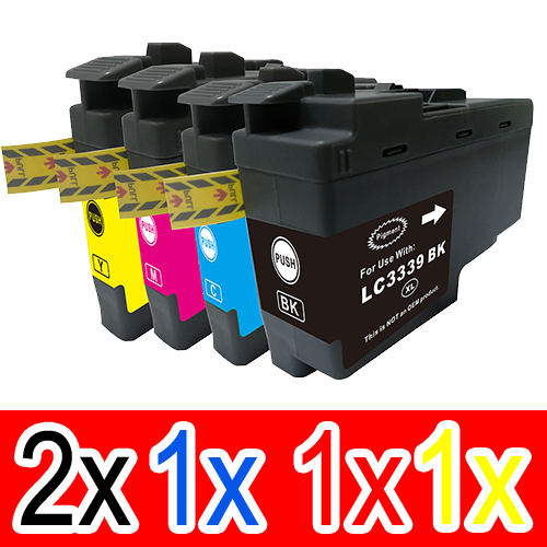 5 Pack Compatible Brother LC-3339XL Ink Cartridge Set (2BK,1C,1M,1Y)