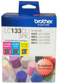 1 x Genuine Brother LC-133 C/M/Y Ink Cartridge Colour Pack LC-133CL3PK