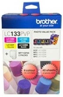 1 x Genuine Brother LC-133 B/C/M/Y Ink Cartridge Photo Value Pack LC-133PVP