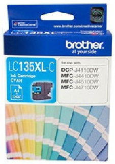 1 x Genuine Brother LC-135XL Cyan Ink Cartridge LC-135XLC