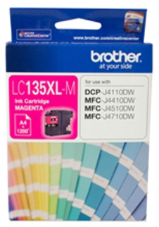 1 x Genuine Brother LC-135XL Magenta Ink Cartridge LC-135XLM
