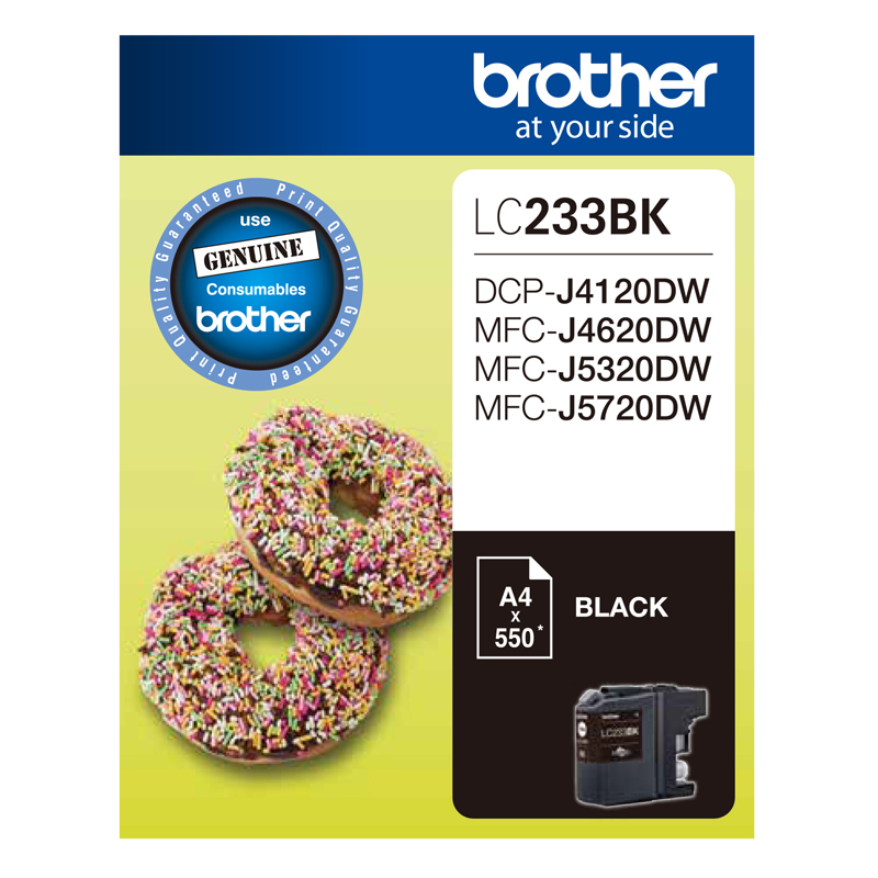 1 x Genuine Brother LC-233 Black Ink Cartridge LC-233BK