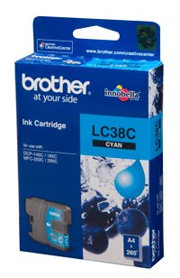 1 x Genuine Brother LC-38 Cyan Ink Cartridge LC-38C