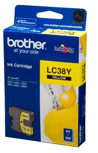 1 x Genuine Brother LC-38 Yellow Ink Cartridge LC-38Y