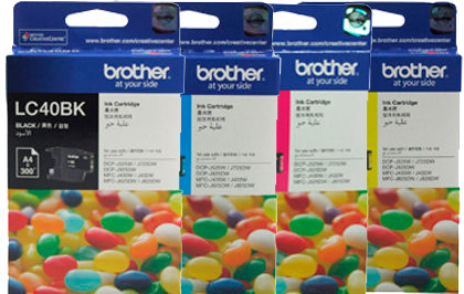 4 Pack Genuine Brother LC-40 Ink Cartridge Set (1BK,1C,1M,1Y)