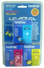 1 x Genuine Brother LC-47 C/M/Y Ink Cartridge Colour Pack LC-47CL3PK
