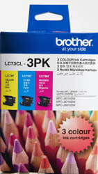 1 x Genuine Brother LC-73 C/M/Y Ink Cartridge Colour Pack LC-73CL3PK