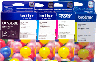 4 Pack Genuine Brother LC-77XL Ink Cartridge Set (1BK,1C,1M,1Y)