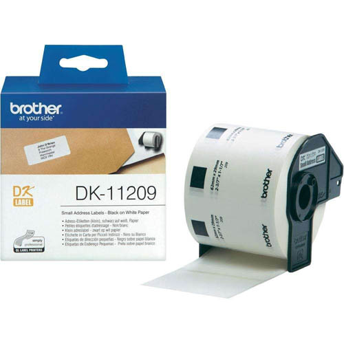 1 x Genuine Brother DK-11209 White Paper Label Roll - 29mm x 62mm - 800 Labels per Roll