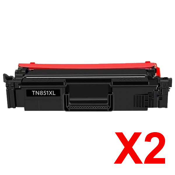 2 x Compatible Brother TN-851XLBK Black Toner Cartridge High Yield