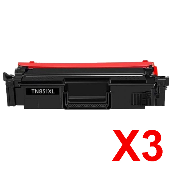 3 x Compatible Brother TN-851XLBK Black Toner Cartridge High Yield