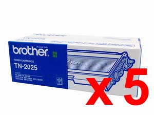 5 x Genuine Brother TN-2025 Toner Cartridge