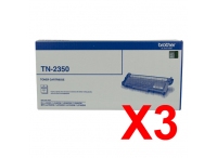 3 x Genuine Brother TN-2350 Toner Cartridge High Yield