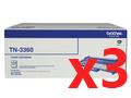 3 x Genuine Brother TN-3360 Toner Cartridge High Yield