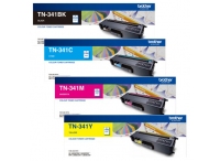 4 Pack Genuine Brother TN-341 Toner Cartridge Set