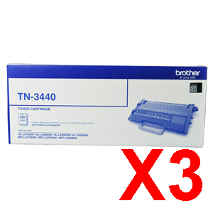 3 x Genuine Brother TN-3440 Toner Cartridge High Yield