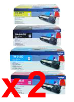 2 Lots of 4 Pack Genuine Brother TN-348 Toner Cartridge Set High Yield