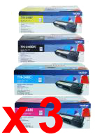3 Lots of 4 Pack Genuine Brother TN-348 Toner Cartridge Set High Yield