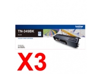 3 x Genuine Brother TN-349BK Black Toner Cartridge Super High Yield