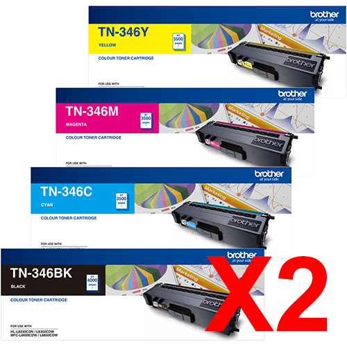2 Lots of 4 Pack Genuine Brother TN-446 Toner Cartridge Set Super High Yield