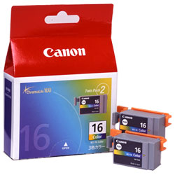 1 x Genuine Canon BCI-16C Colour Ink Cartridge Twin Pack