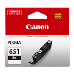 1 x Genuine Canon CLI-651BK Black Ink Cartridge