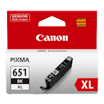 1 x Genuine Canon CLI-651XLBK Black Ink Cartridge High Yield