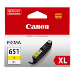 1 x Genuine Canon CLI-651XLY Yellow Ink Cartridge High Yield