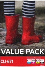 1 x Genuine Canon CLI-671 Ink Cartridge Value Pack