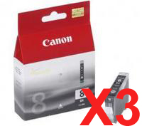 3 x Genuine Canon CLI-8BK Photo Black Ink Cartridge