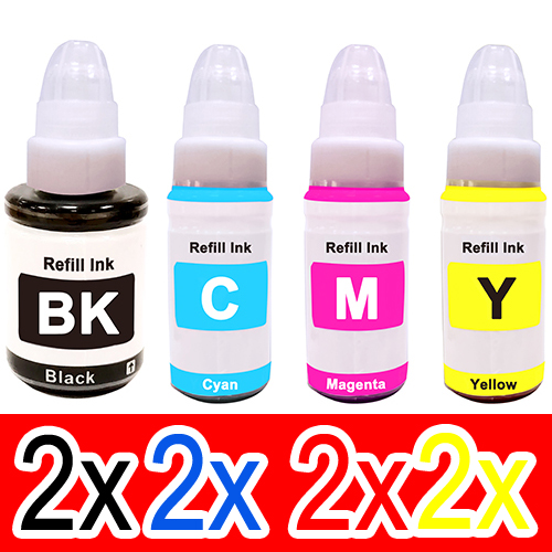 8 Pack Compatible Canon GI-60 GI60 Ink Bottle Set (2BK,2C,2M,2Y)