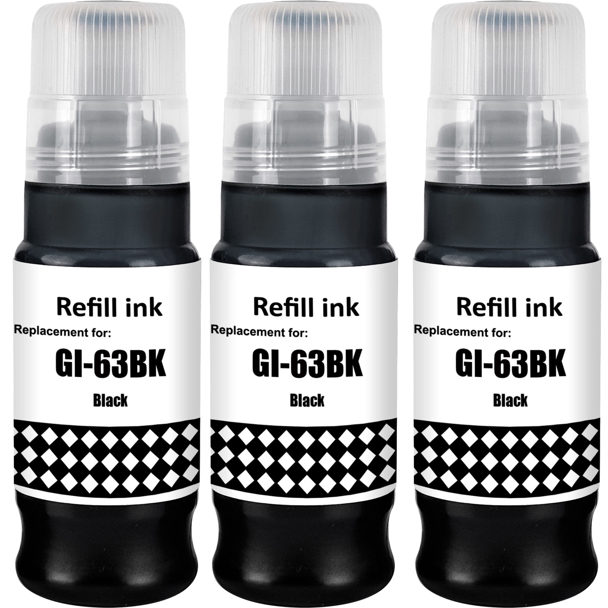 3 x Compatible Canon GI-63BK Black Ink Bottle