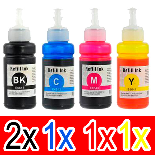 5 Pack Compatible Canon GI-690 GI690 Ink Bottle Set (2BK,1C,1M,1Y)