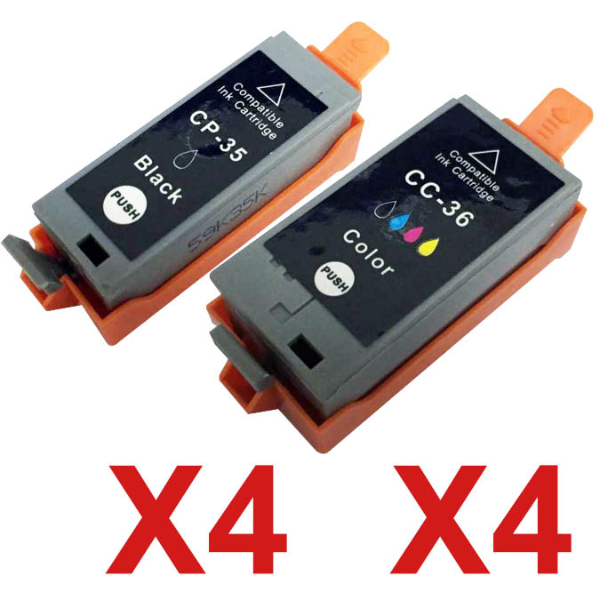 8 Pack Compatible Canon PGI-35BK CLI-36C Ink Cartridge Set (4BK,4C)