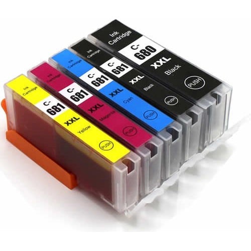 5 Pack Compatible Canon PGI-680XXL CLI-681XXL Ink Cartridge Extra High Yield Set (1BK,1PBK,1C,1M,1Y)