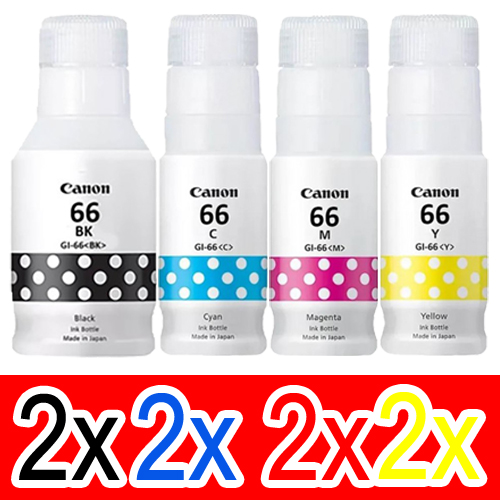 8 Pack Genuine Canon GI-66 GI66 Ink Bottle Set (2BK,2C,2M,2Y)