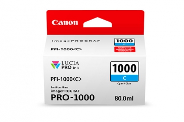 1 x Genuine Canon PFI-1000C Cyan Ink Cartridge