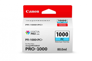 1 x Genuine Canon PFI-1000PC Photo Cyan Ink Cartridge
