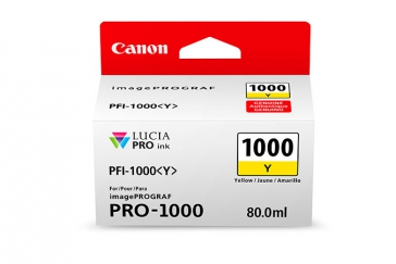 1 x Genuine Canon PFI-1000Y Yellow Ink Cartridge