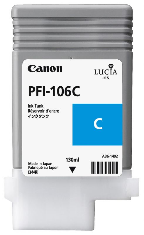 1 x Genuine Canon PFI-106C Cyan Ink Cartridge