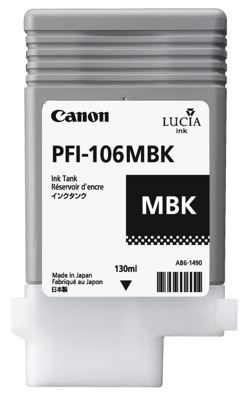 1 x Genuine Canon PFI-106MBK Matte Black Ink Cartridge